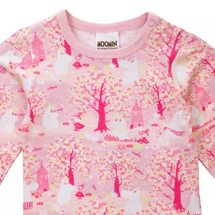 Martinex Muumi Body Kirsikankukka Liila, nepparikiinnitys olalla. - Bodys och tröjor - 72586750 - 2