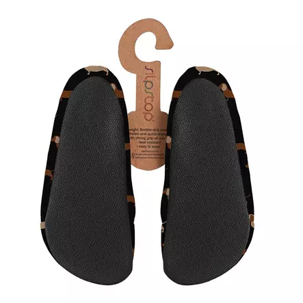 Slipstop tossut Black Teckles Mäyräkoira, liukumattomalla pohjalla. - Tofflor för förskolan - SS2631000020 - 2