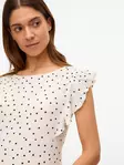 Mamalicious Eveline äitiysmekko Snow white-black dots suloisilla frilla-koristeilla. - Gravidklänningar, tunikor och kjolar - 20022300 - 3