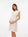 Mamalicious Eveline äitiysmekko Snow white-black dots naisen yllä. - Gravidklänningar, tunikor och kjolar - 20022300 - 2