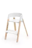 Stokke Steps tuoli White / Natural jalkatuki alhaalla. - Matstolar för barn - 692600 - 6