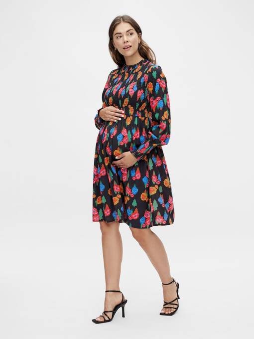 Pitk=C3=A4hihainen kukkamekko odottajan yll=C3=A4. - Gravidklänningar, tunikor och kjolar - 20017120 - 1