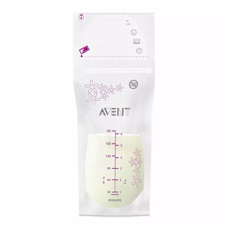 AVENT Maidonsäilytyspussit 50kpl 180ml. - Nappflaskor och flasknappar - 03760350 - 1