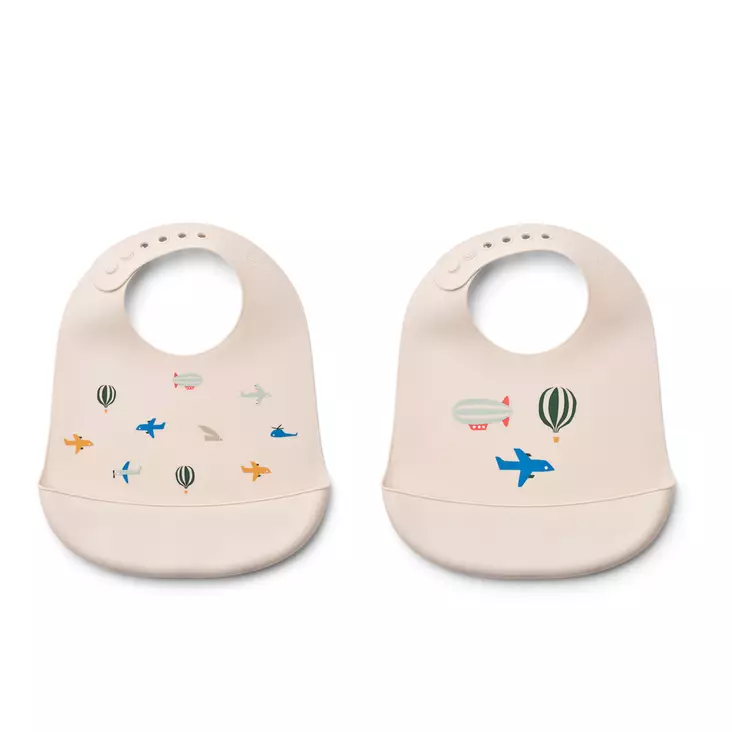 Liewood Tilda ruokalappu 2-pack Aviator Ecru. - Haklappar - 15128-2330 - 1