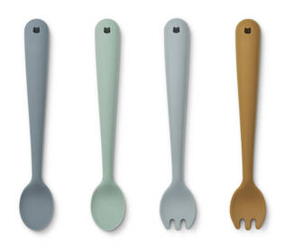 Liewood Shea aterinsetti silikonia whale blue multi mix. - Första skedar och barnbestick - 17074-1081 - 1