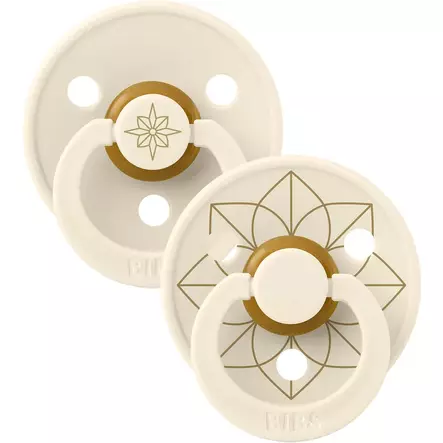 Bibs luonnonkumitutti 2 kpl 6-12 kk Studio, Ivory Gold +6kk ikäiselle. - Nappar och napphållare - 12044101 - 2