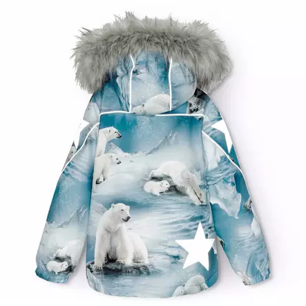 Molo talvitakki Hopla Fur Polar Bear Joy takaa. - Barn vinterjackor - 5W24M3189111 - 2