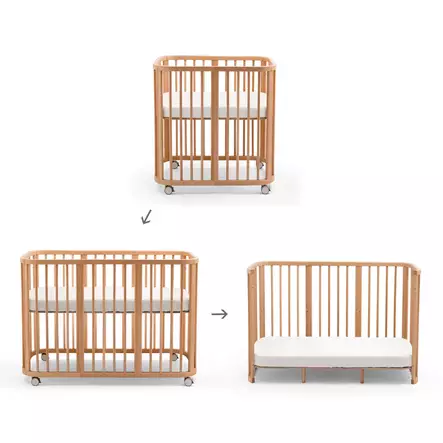 Stokke Nighti Bed Extension lisäpaloilla sänky kasvaa lapsen mukana 0-5-vuotiaaksi. - Spjälsängar och barnsängar - 717901 - 2