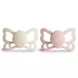Silikonitutti Frigg Butterfly 2 pack Size 2, Cream/Blush edestä. - Nappar och napphållare - 100491 - 2