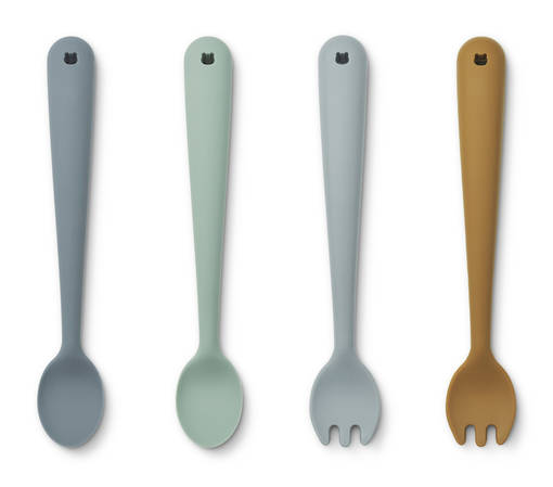 Liewood Shea aterinsetti silikonia whale blue multi mix. - Första skedar och barnbestick - 17074-1081 - 1