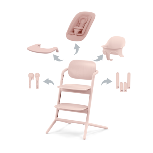Cybex Lemo starttipaketti 4 in 1 v=C3=A4riss=C3=A4 Pearl Pink - Matstolar för barn - 521003191 - 1