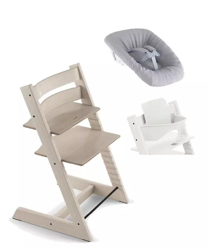 Tripp Trapp Starttipaketti Stokke 3 in 1 Whitewash. - Matstolar för barn - 100105STA3in1 - 1
