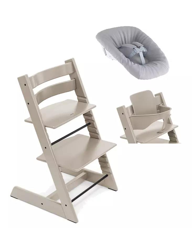 Tripp Trapp Starttipaketti Stokke 3 in 1 Cashmere Grey. - Matstolar för barn - 100139CGSTA3in1 - 1