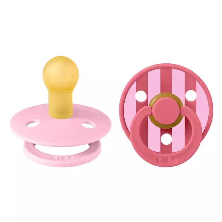 Bibs luonnonkumitutti Baby Pink/Coral Block Studio Collection. - Nappar och napphållare - 11022101 - 1