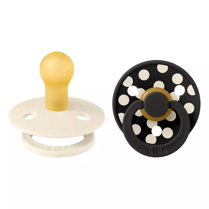Bibs luonnonkumitutti 2 kpl 0-6kk Ivory/Black. - Nappar och napphållare - 11034101 - 1