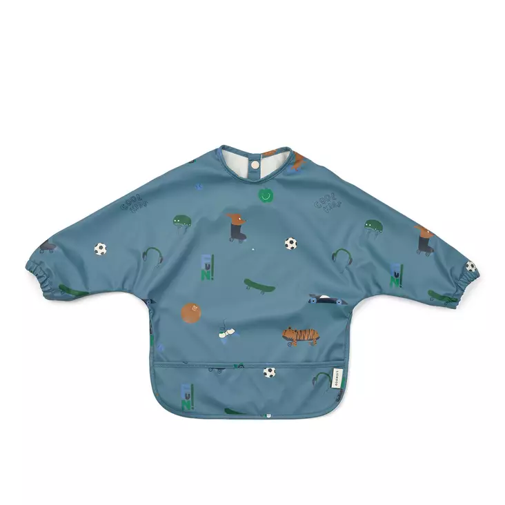 Liewood Merle ruokalappu hihoilla Fun/Beach blue. - Haklappar - 18136-2621 - 1