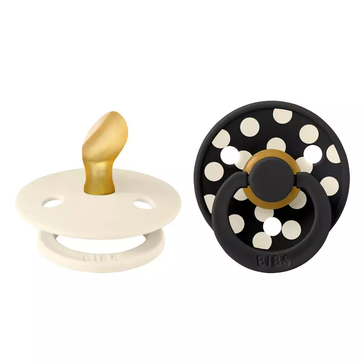 Bibs luonnonkumitutti 2 kpl 0-6kk Ivory/Black Studio Collection. - Nappar och napphållare - 211134101 - 1
