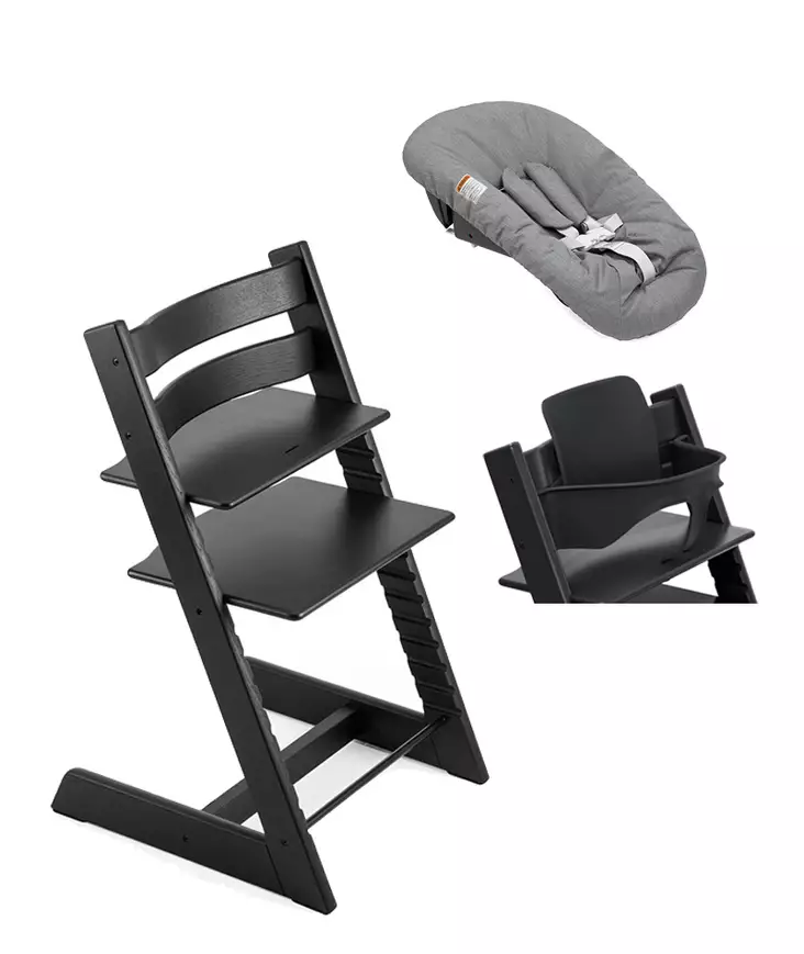 Tripp Trapp starttipaketti Stokke 3 in 1 Oak Black. - Matstolar för barn - 495202STA3in1 - 1
