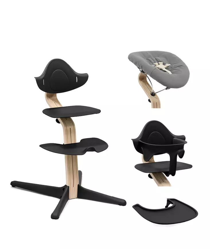 Starttipaketti Stokke Nomi 4 in 1 Natural/Black. - Stokke Nomi matstolar för barn - 626502STA4in1 - 1