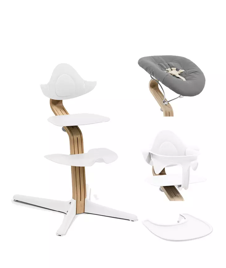 Starttipaketti Stokke Nomi 4 in 1 Oak/White. - Stokke Nomi matstolar för barn - 626601stSTA4in1 - 1