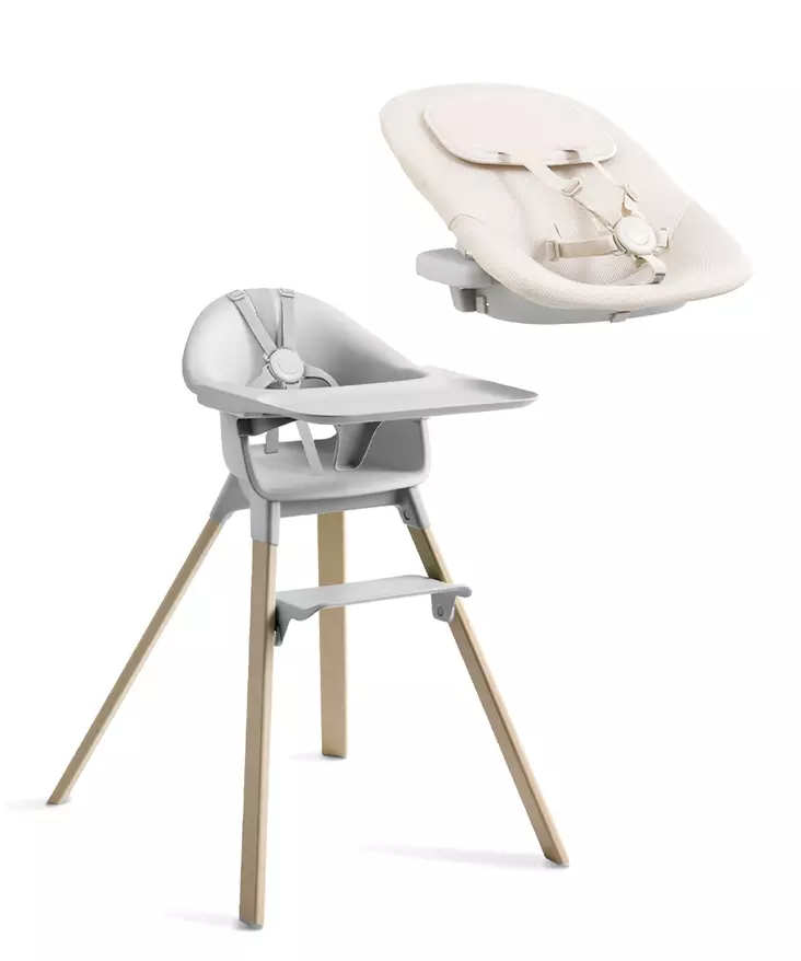 Starttipaketti Stokke Clikk Bamboo 2in1 Cloud Grey. - Matstolar för barn - 695801STA2in1 - 1
