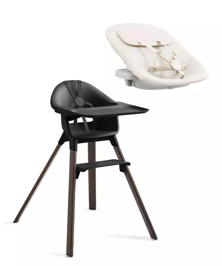 Starttipaketti Stokke Clikk Bamboo 2in1 Black/Warm Brown. - Matstolar för barn - 695805STA2in1 - 1