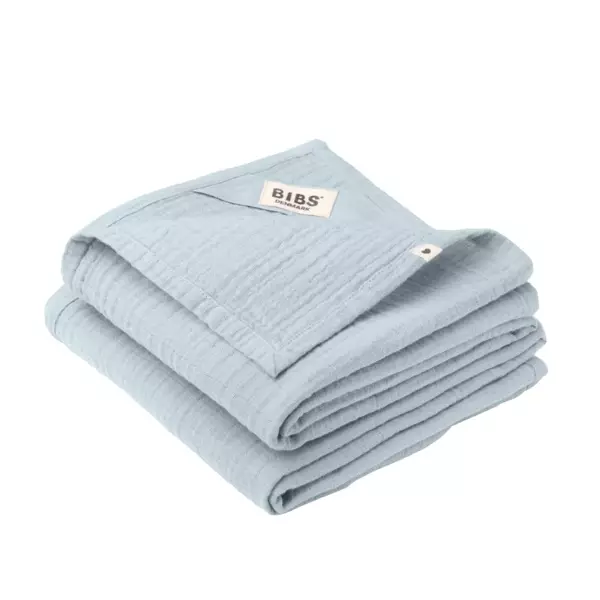 Bibs harsoliinat 2-pack, luomupuuvillaa Baby Blue - Muslinfilt - 9402231 - 1