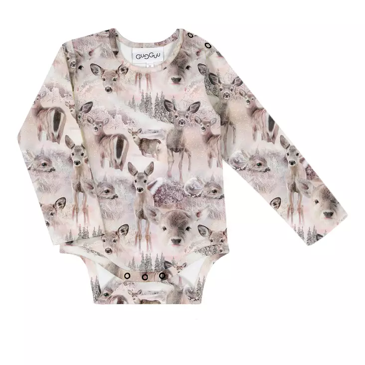 Gugguu Print Baby Bodysuit Pinkdeer. - Bodys och tröjor - GUGP00011-381 - 1