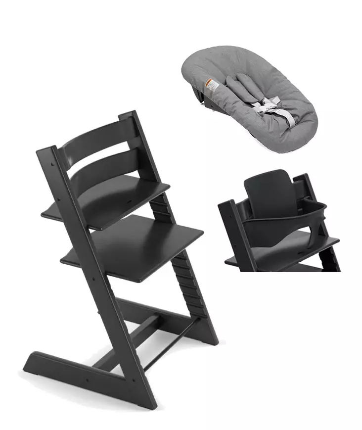 Tripp Trapp Starttipaketti Stokke 3 in 1 Black. - Matstolar för barn - 100103STA3in1 - 1