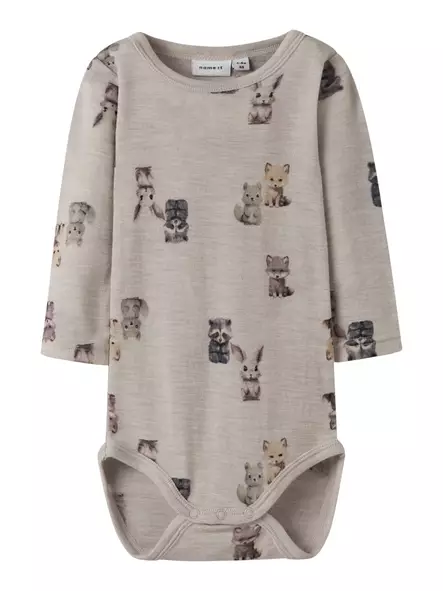 Name It vauvan body Merinovilla Forest Animal - Nacreous Cloud. - Bodys och tröjor - 13228882 - 1