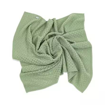 Stokke neulehuopa Merino Wool blanket Sage Green vauvan sänkyyn. - Täcken och kuddar - 710102 - 2