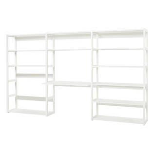 STOREY bokhylla, 3 enheter, hyllor 12 st, bordsskiva 100 cm - vit - Hyllsystem - STO-34-002 - 1