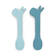 Done By Deer silikonilusikka 2-pack v=C3=A4riss=C3=A4 Lalee Blue. - Första skedar och barnbestick - 1139402 - 1