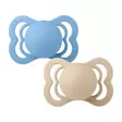 Bibs Supreme silikonitutti 2 kpl 6-18kk, Vanilla/Sky Blue, symmetrisellä tuttipäällä. - Nappar och napphållare - 260432 - 2