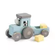 Done By Deer Tiny Farm Traktori Dotti Blue on valmistettu puusta. - Träleksaker - 4954002 - 4