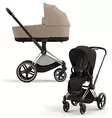Cybex Priam 4 yhdistelmävaunut Chrome/Black, Sepia-Cozy Beige. - Barnvagnar och kombivagnar - 521002325YHDSBL2 - 1