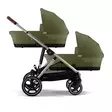 Tuplarattaat Cybex Gazelle S 2 Moss Green, kahdella vaunukopalla. - Syskonvagn - 525000121tup2 - 1