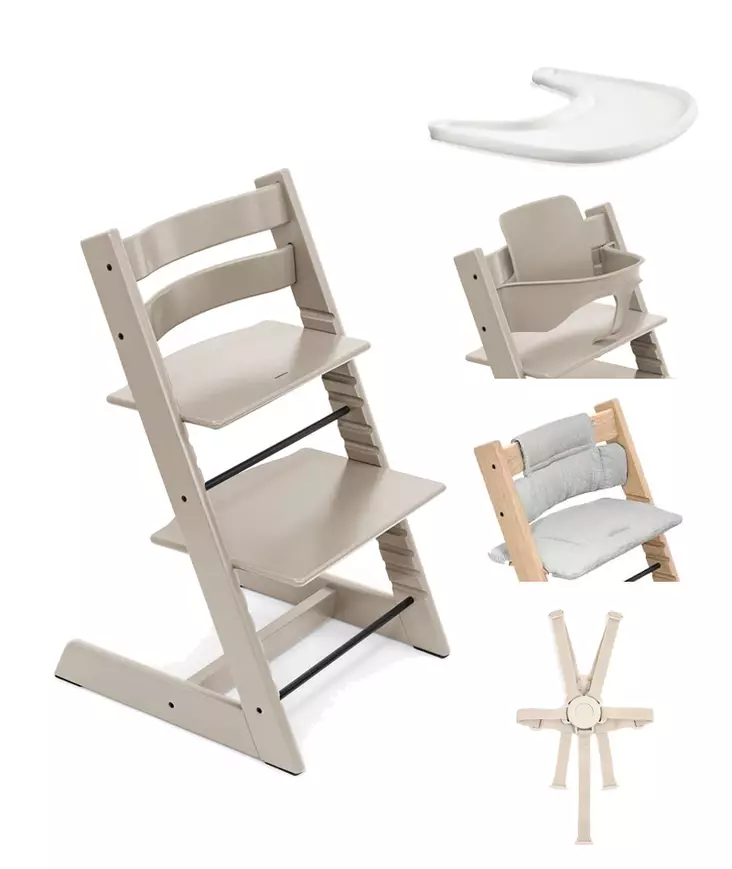 Tripp Trapp Starttipaketti Stokke 5 in 1 Cashmere Grey. - Matstolar för barn - 100139CGSTA2 - 1