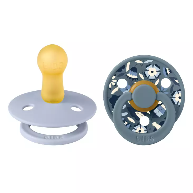 Bibs x Liberty luonnonkumitutti Bobo Dusty blue mix. - Nappar och napphållare - 12020102 - 1