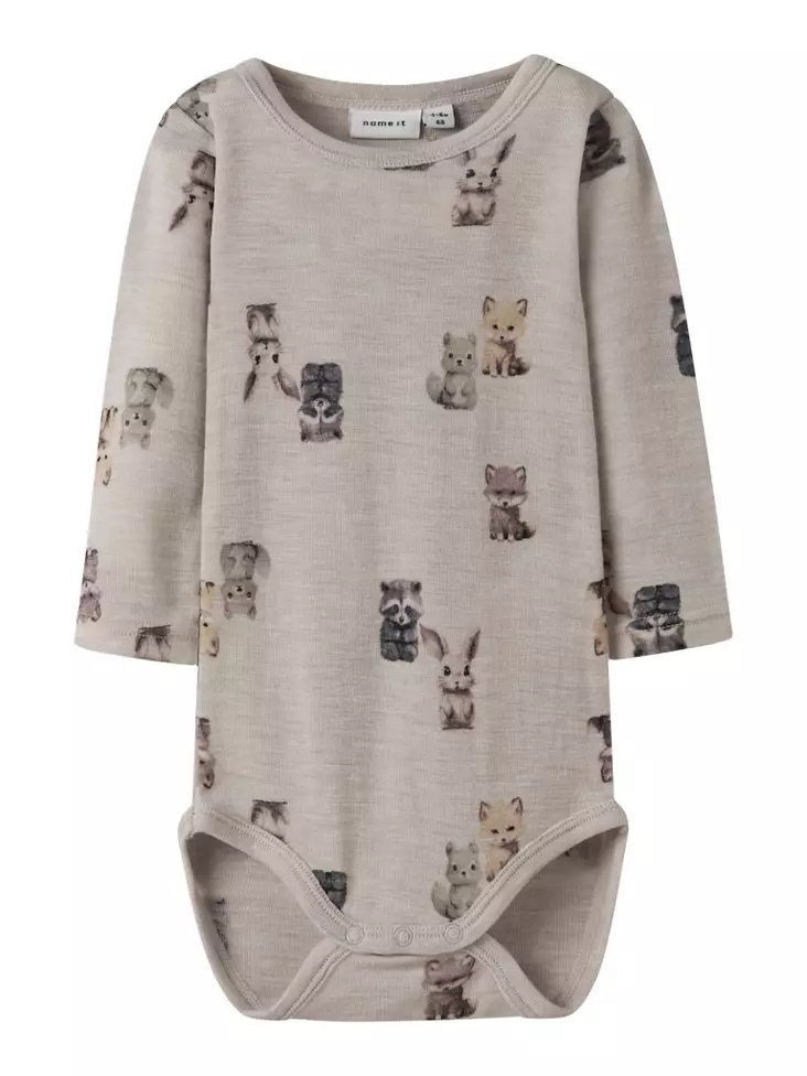Name It vauvan body Merinovilla Forest Animal - Nacreous Cloud. - Bodys och tröjor - 13228882 - 1