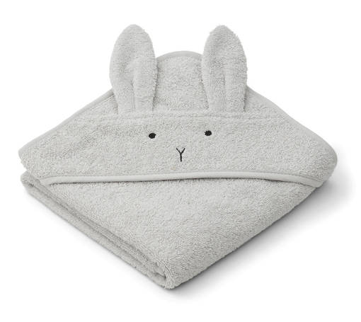 Liewood huppupyyhe Albert Rabbit dumbo grey. - Hoodade handdukar och badrockar - 14757-0032 - 1