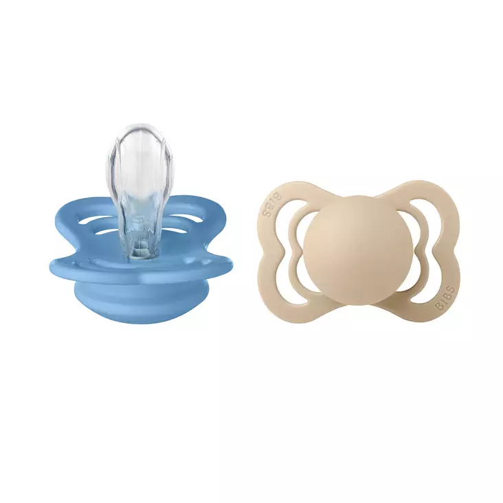 Bibs Supreme silikonitutti 0-6kk, Vanilla/Sky Blue. - Nappar och napphållare - 160432 - 1