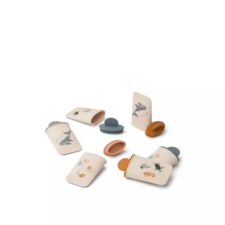 Liewood Malik jäätelömuotit 6-pack Sea creature sandy. - Mellanmålspåsar, matlådor och snackkoppar - 19961-1032 - 1