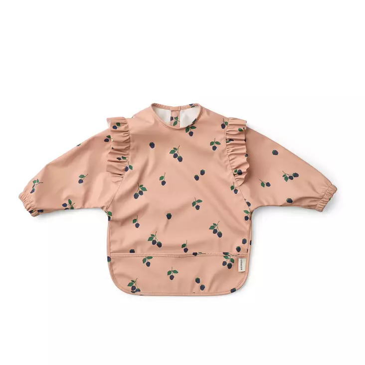 Liewood Merle Ruffle ruokalappu hihoilla Berry/Pale Tuscany. - Haklappar - 20321-2502 - 1