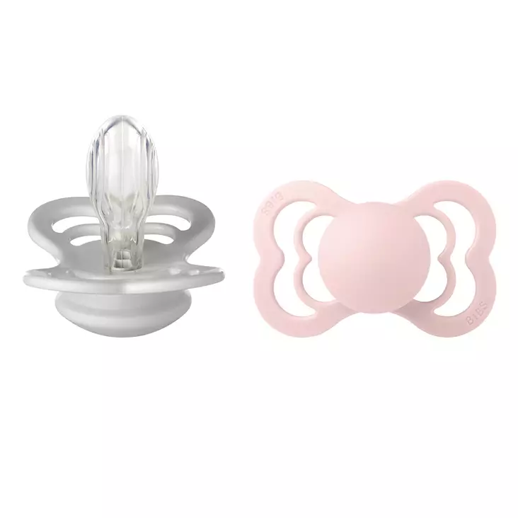 Bibs Supreme silikonitutti 2 kpl 6-18kk, Haze/Blossom. - Nappar och napphållare - 260352 - 1