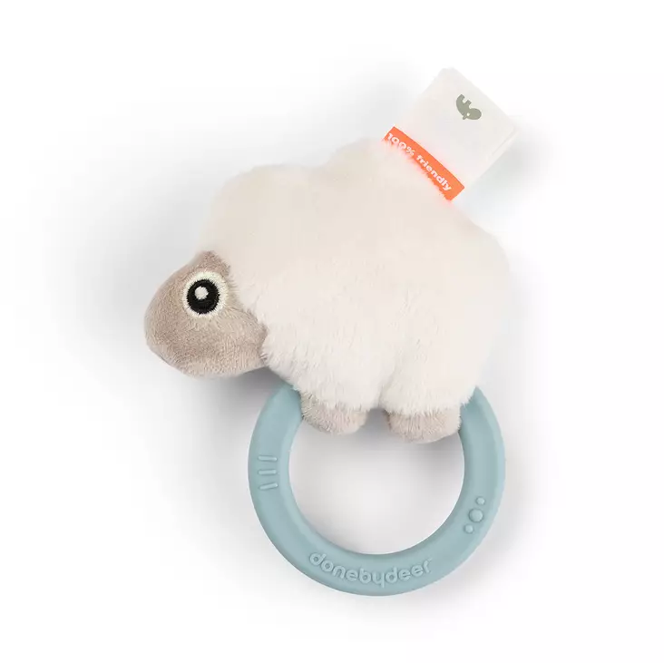 Helistin Done By Deer Sensory rattle Sheepy Blue. - Skallror, greppleksaker och bollar - 4353802 - 1
