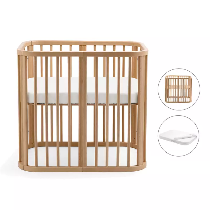 Stokke Nighti Mini bundle Natural Pinnasänky ja patja. - Spjälsängar och barnsängar - 705401bund2 - 1