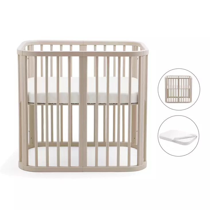 Stokke Nighti Mini bundle Vanilla White Pinnasänky ja patja. - Spjälsängar och barnsängar - 705402bund2 - 1