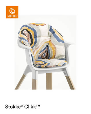 Istuinpehmuste valkoisessa sy=C3=B6tt=C3=B6tuolissa. - Matstolar för barn - 552203 - 2