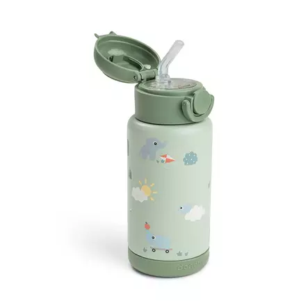 Termospullo pillillä Done By Deer Playground Green 340ml korkki auki - Vattenflaskor och flaskor med sugrör - 1061133 - 2